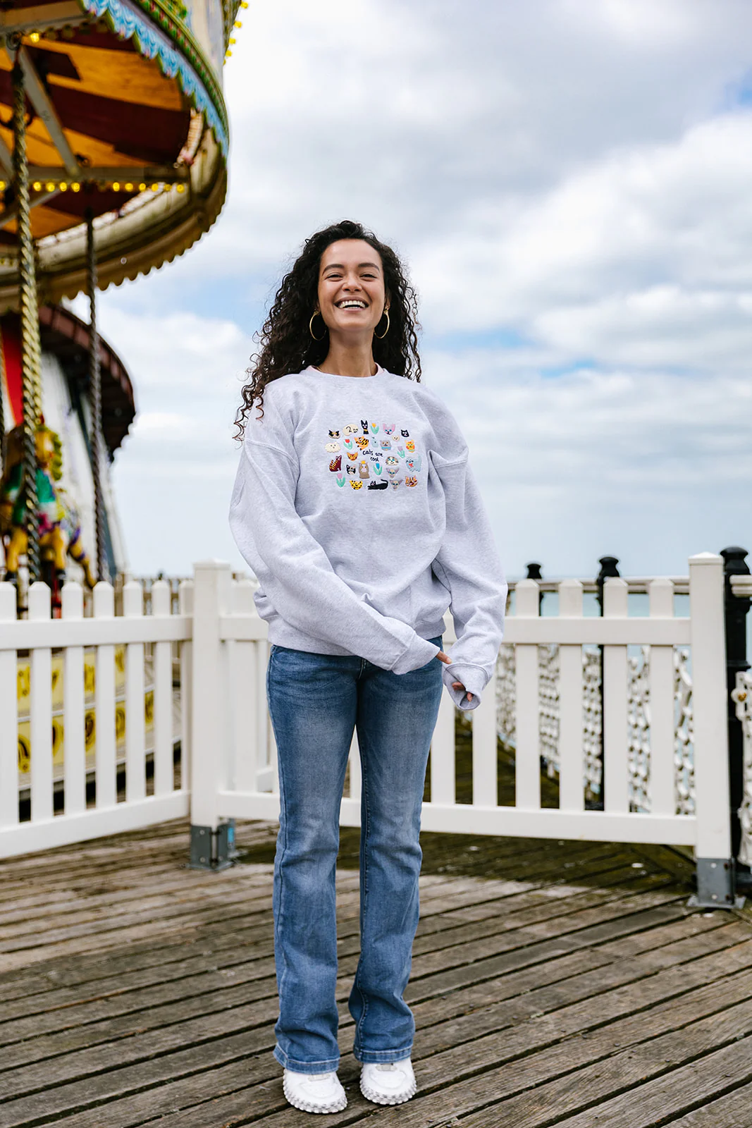 Cats Are Cool Embroidered Sweatshirt - Image 7