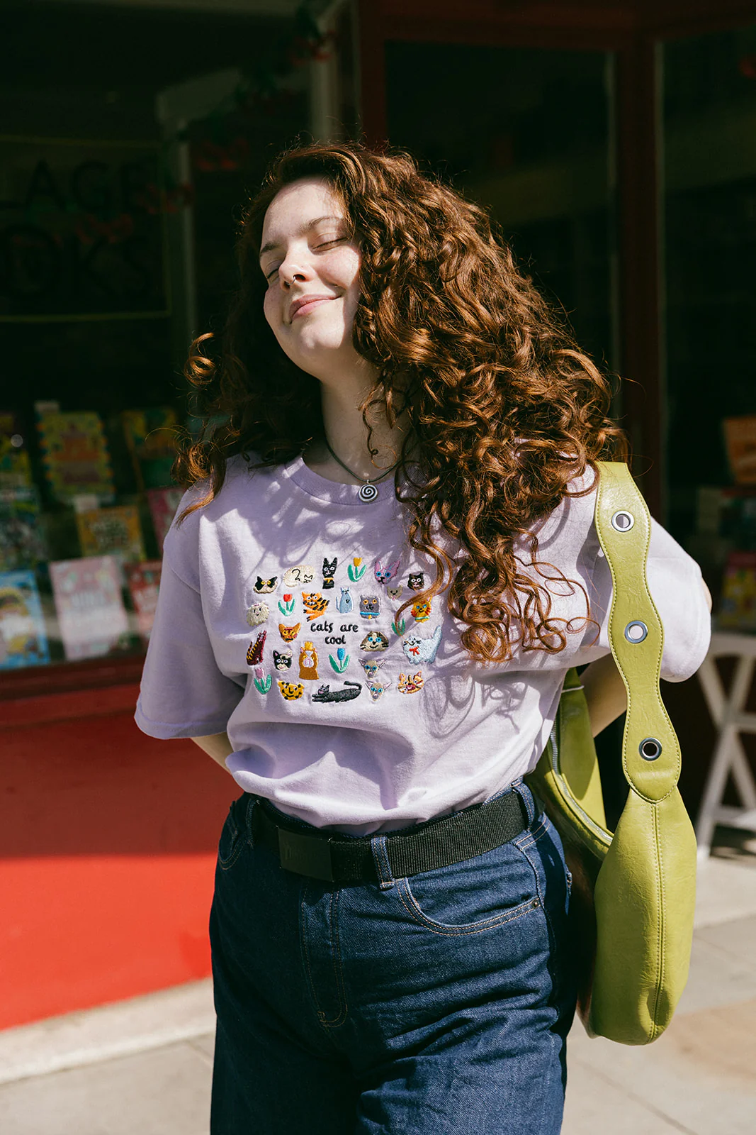 Cats Are Cool Embroidered T-Shirt - Image 5