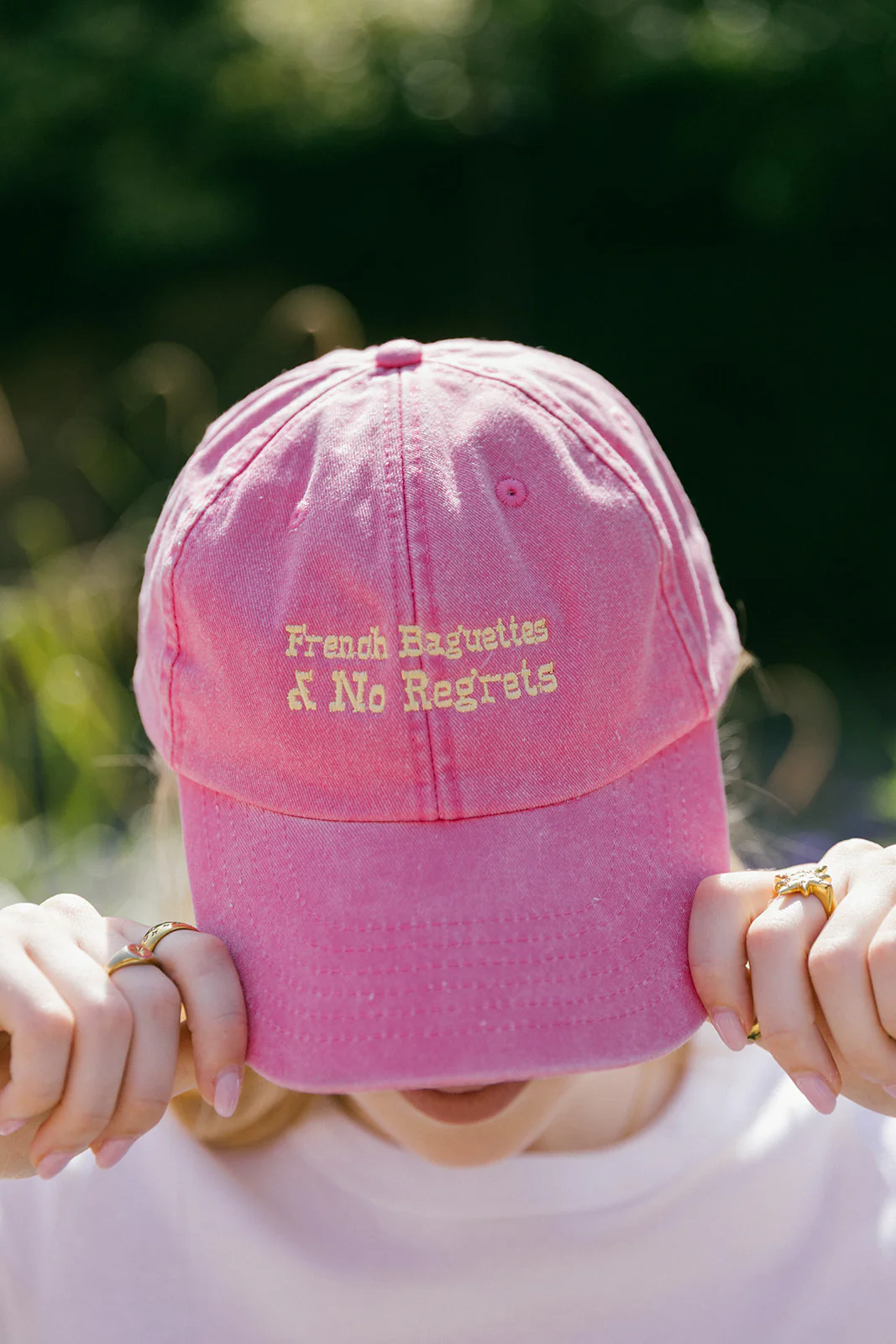 French Baguettes & No Regrets Embroidered Cap - Image 3