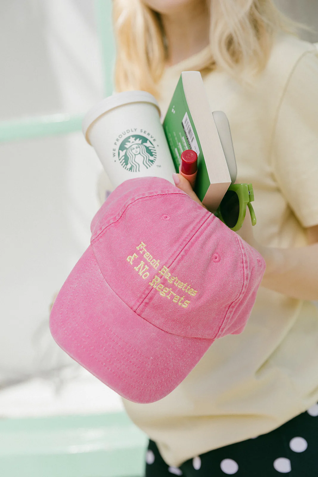 French Baguettes & No Regrets Embroidered Cap - Image 6