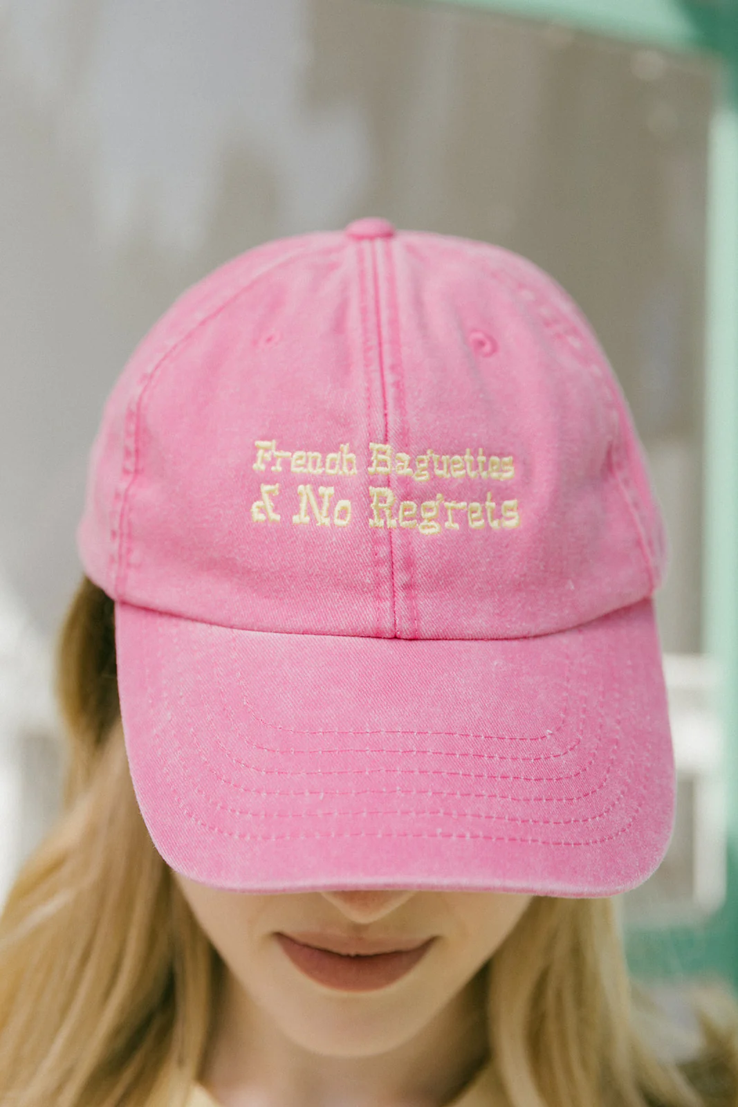 French Baguettes & No Regrets Embroidered Cap - Image 7