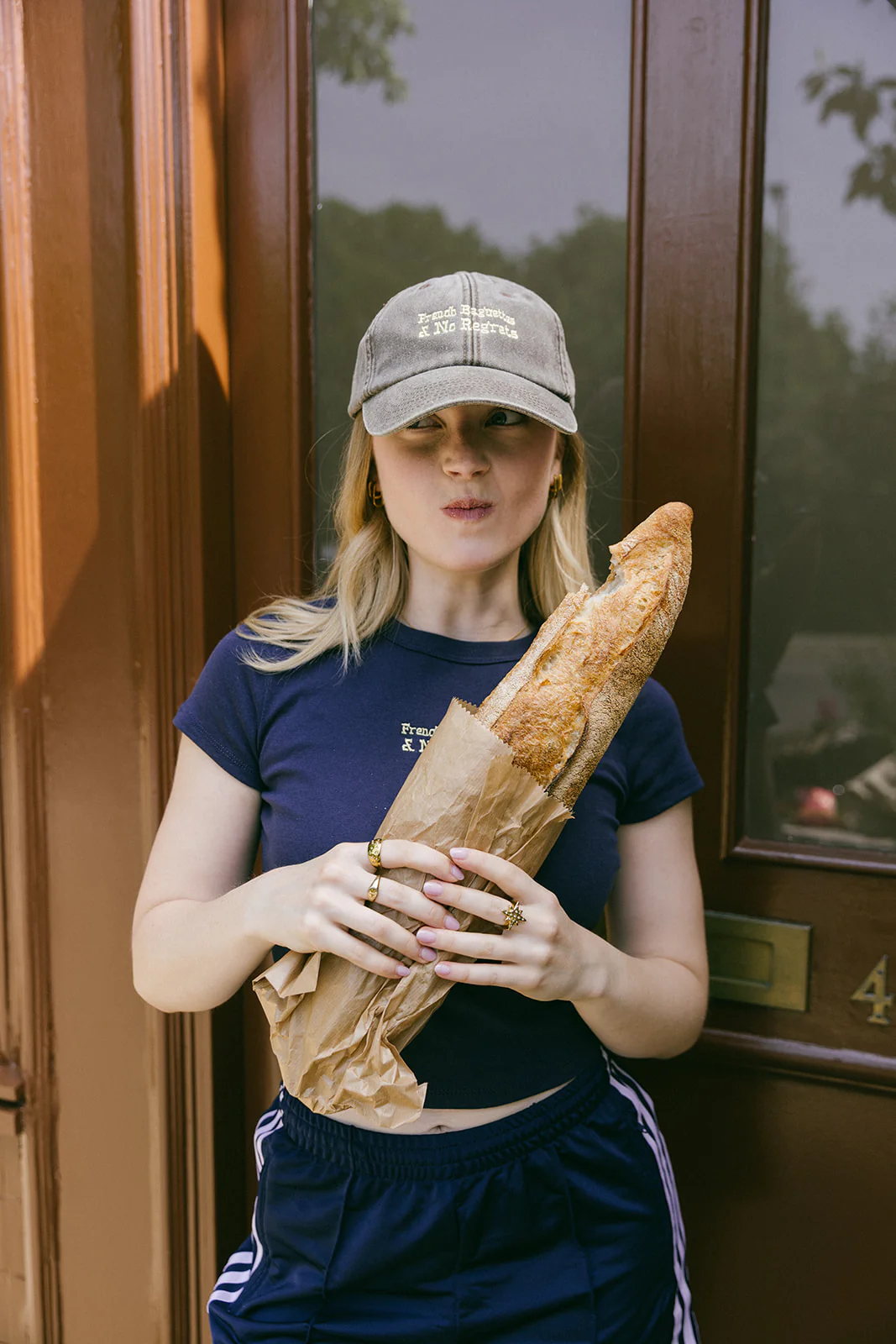 French Baguettes & No Regrets Embroidered Cap - Image 8