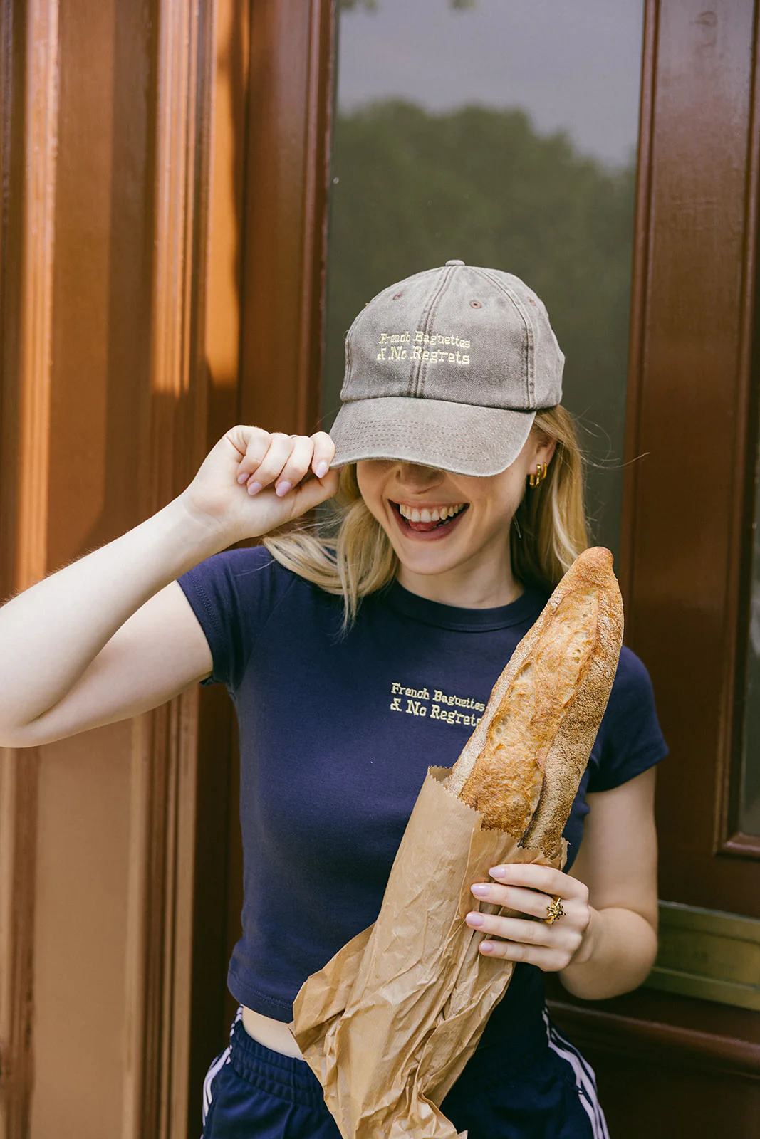 French Baguettes & No Regrets Embroidered Cap - Image 9