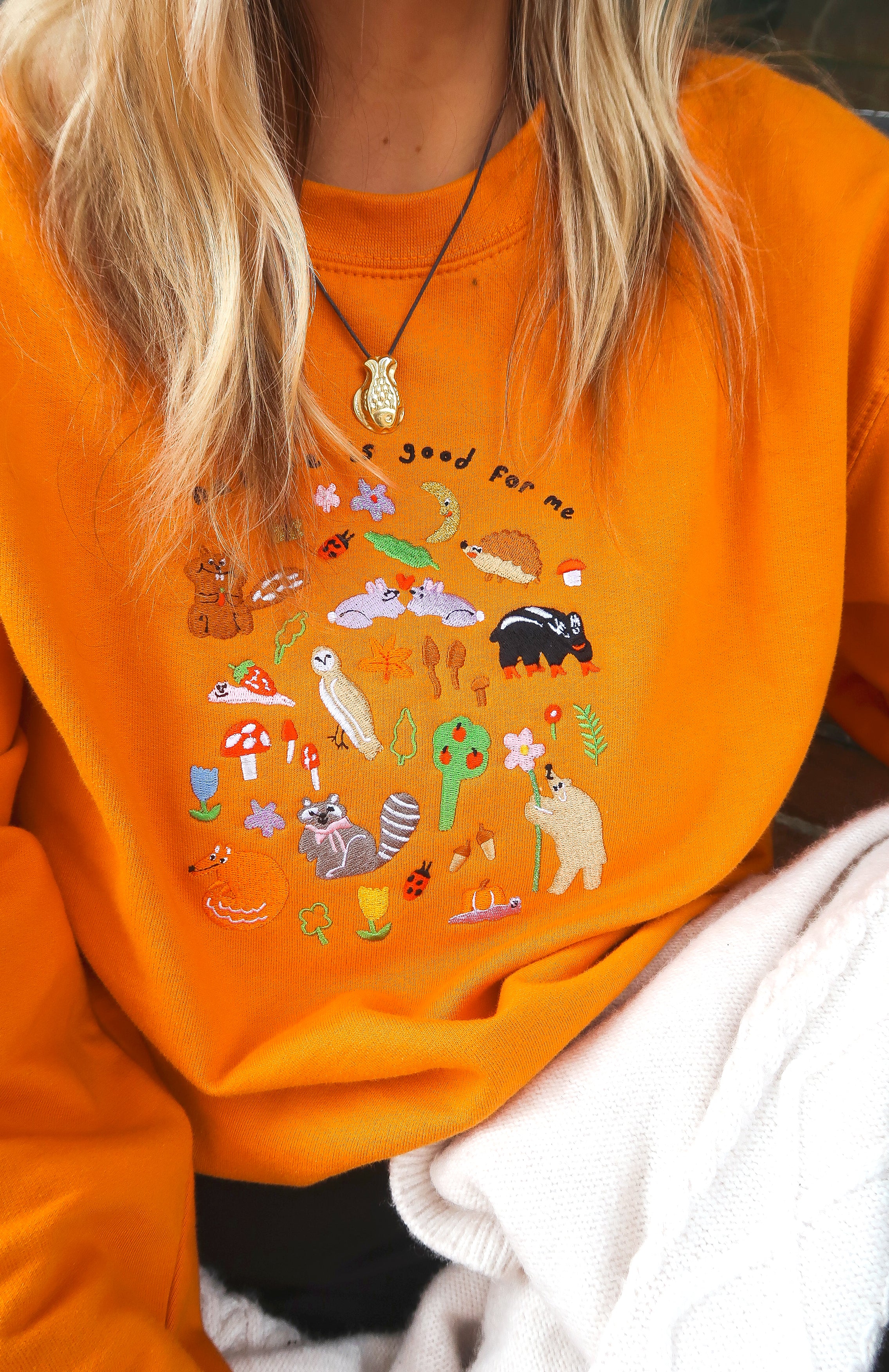 Nature Is Good For Me Embroidered Sweatshirt - Image 11