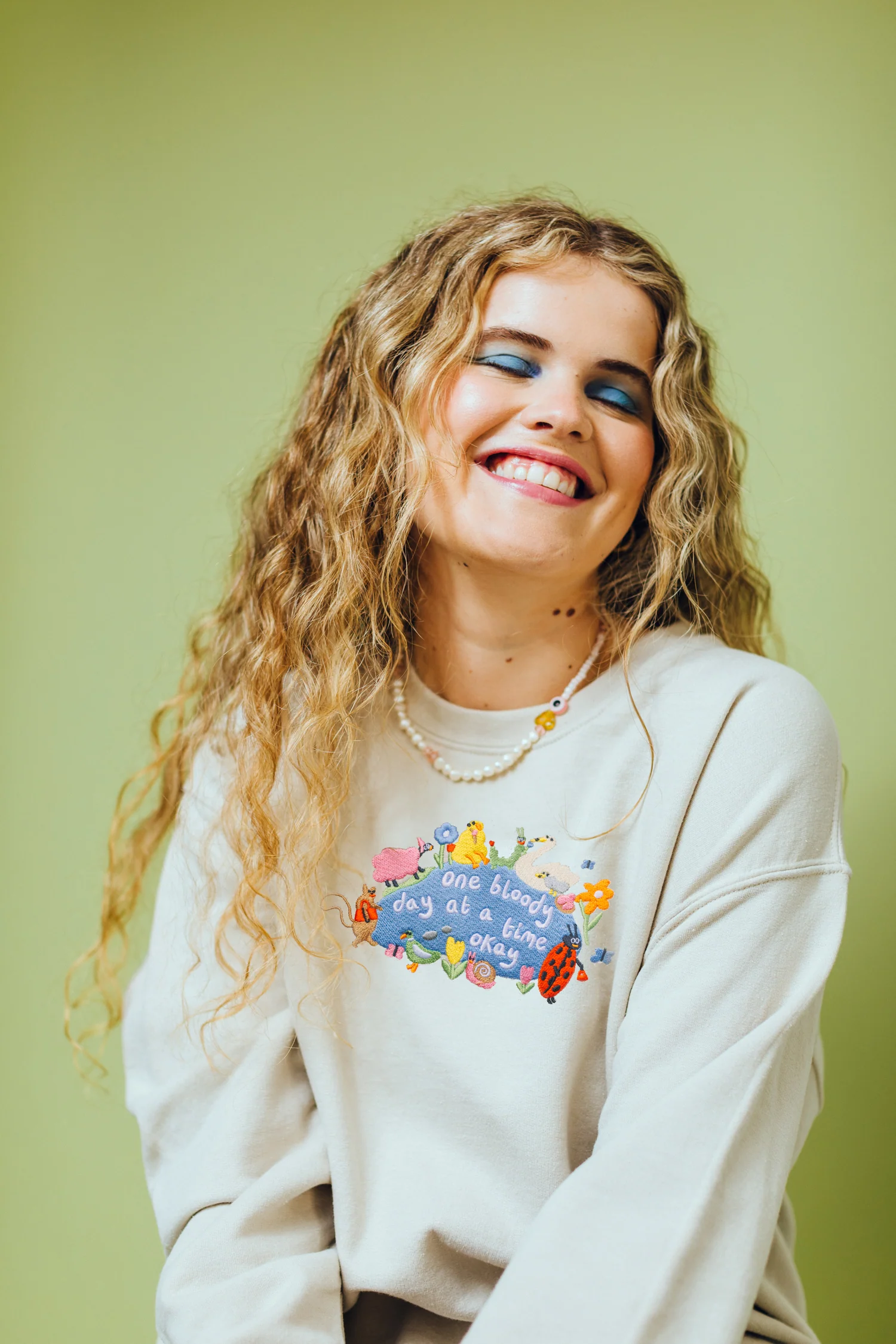 One Bloody Day At A Time Embroidered Sweatshirt - Image 3