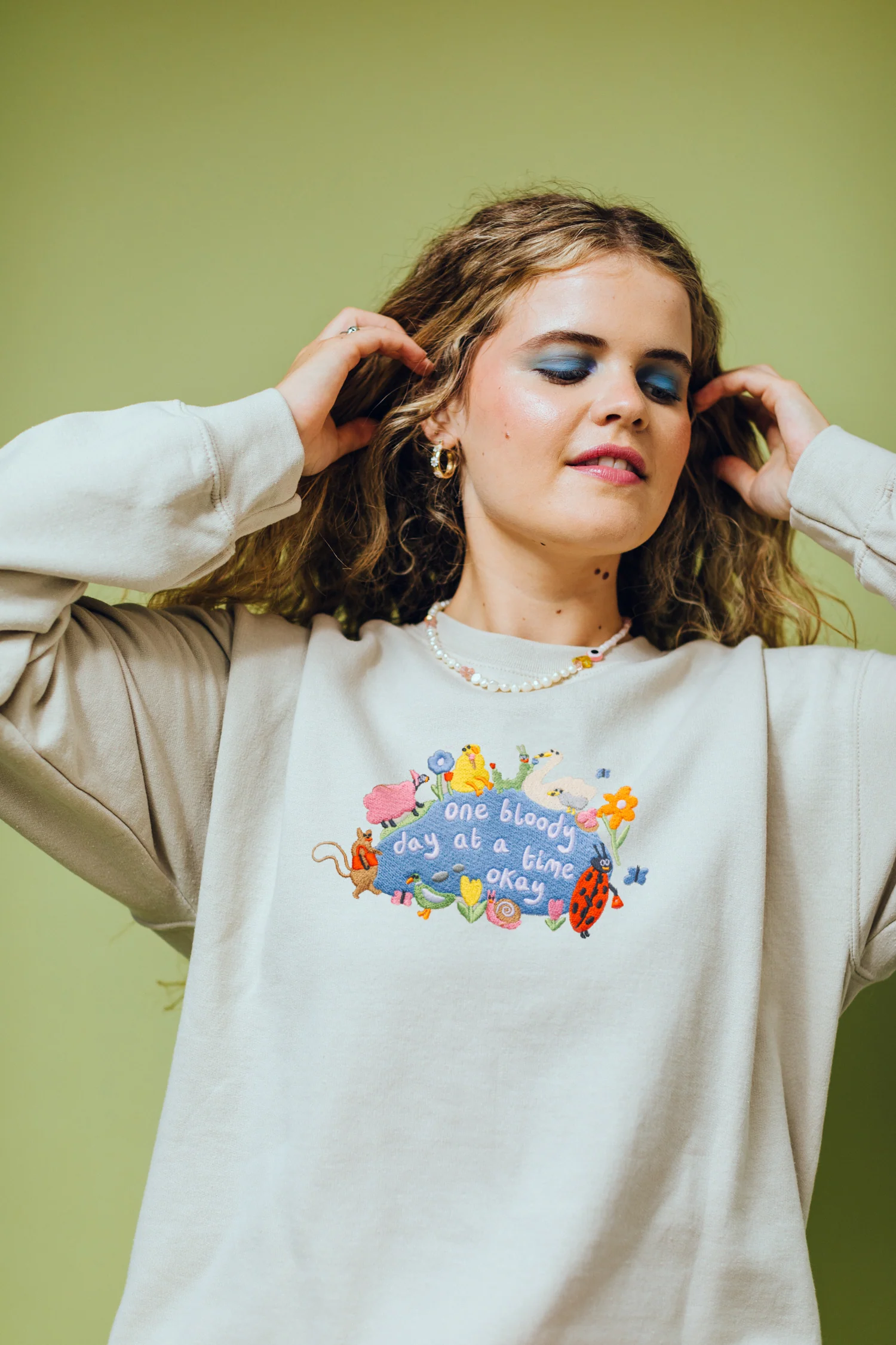 One Bloody Day At A Time Embroidered Sweatshirt - Image 4