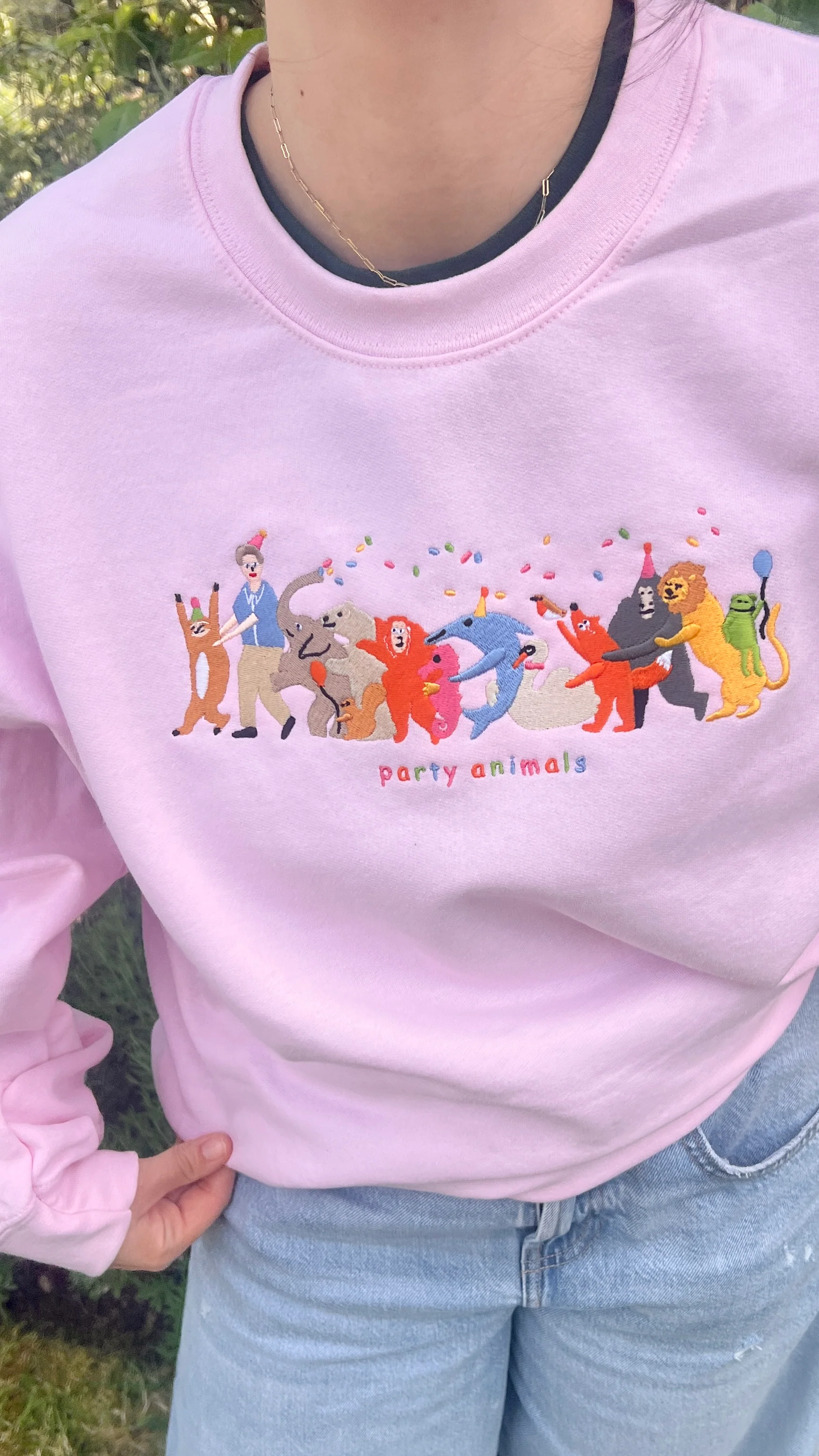 Party Animals David Attenborough Embroidered Sweatshirt - Image 3