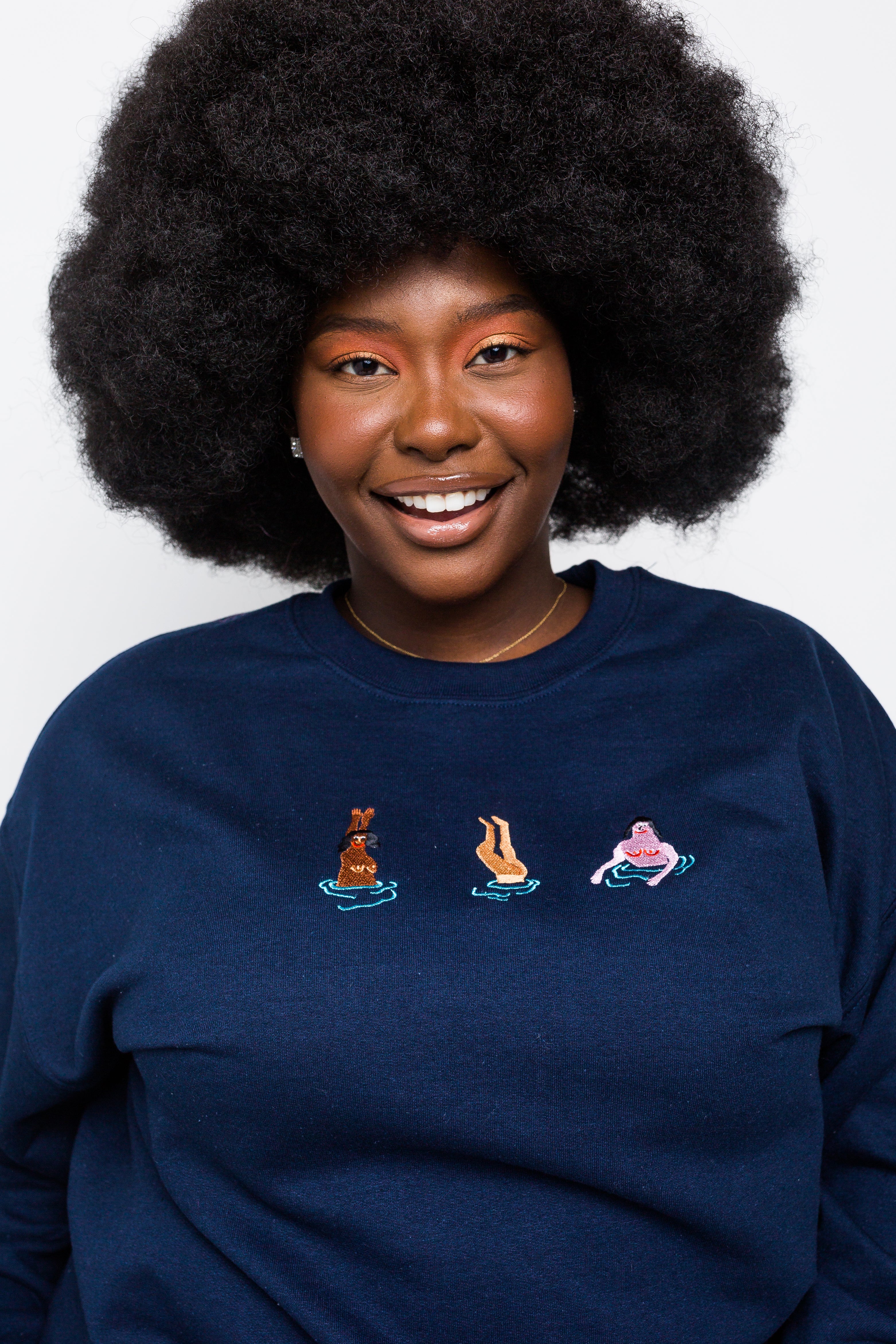 Swimming Ladies Embroidered Sweatshirt - Image 3