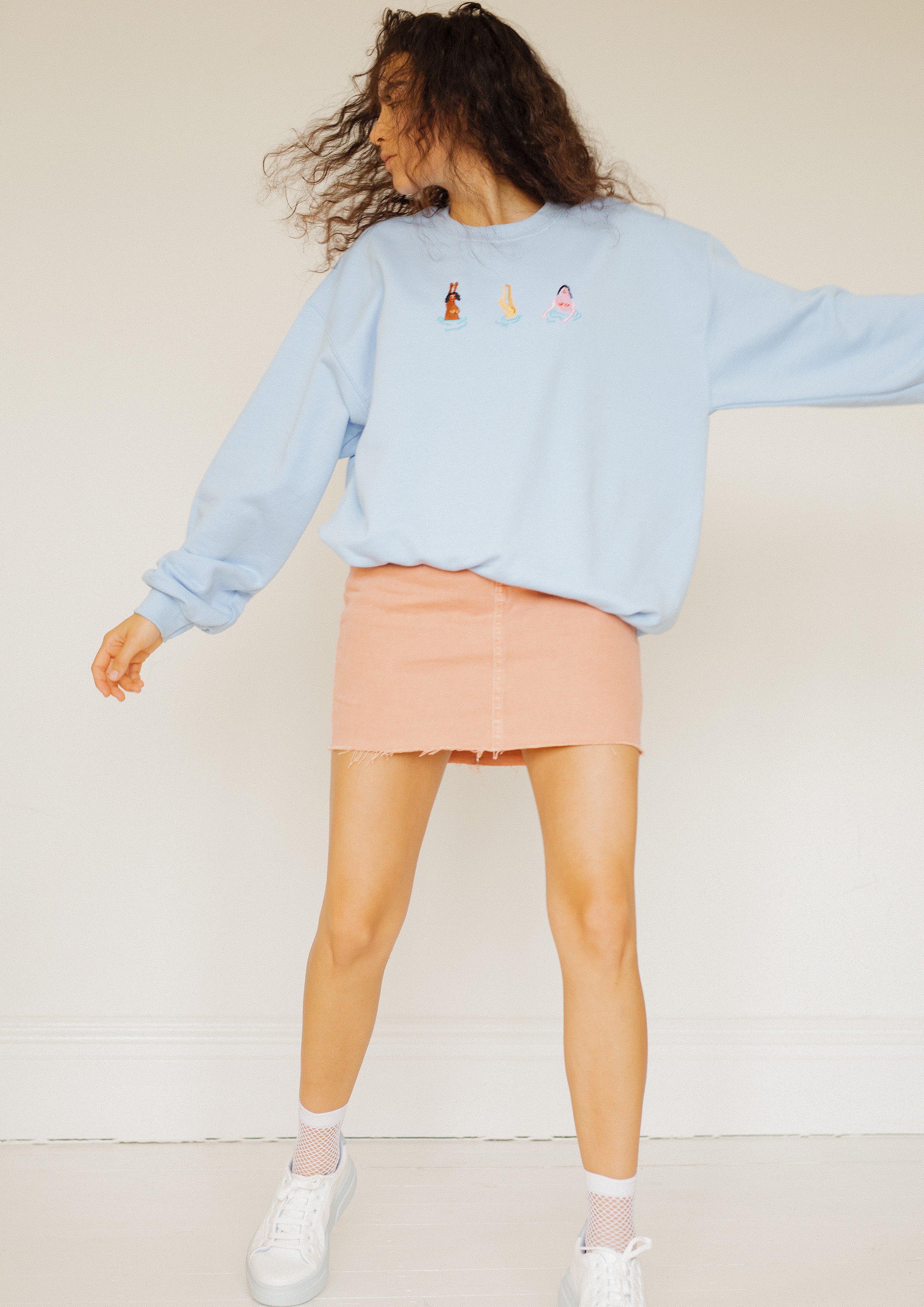 Swimming Ladies Embroidered Sweatshirt - Image 4